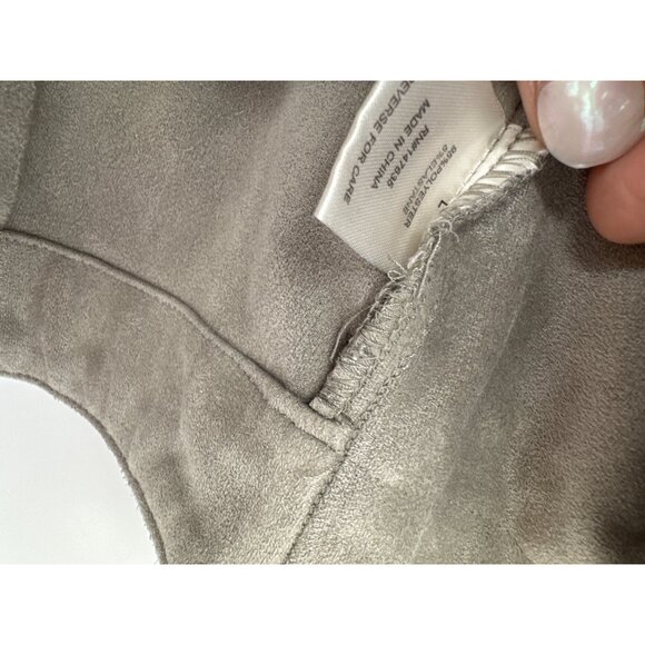 Romeo + Juliet Couture Open Front  Jacket size large Gray faux Suede Long Sleeve - Picture 4 of 5